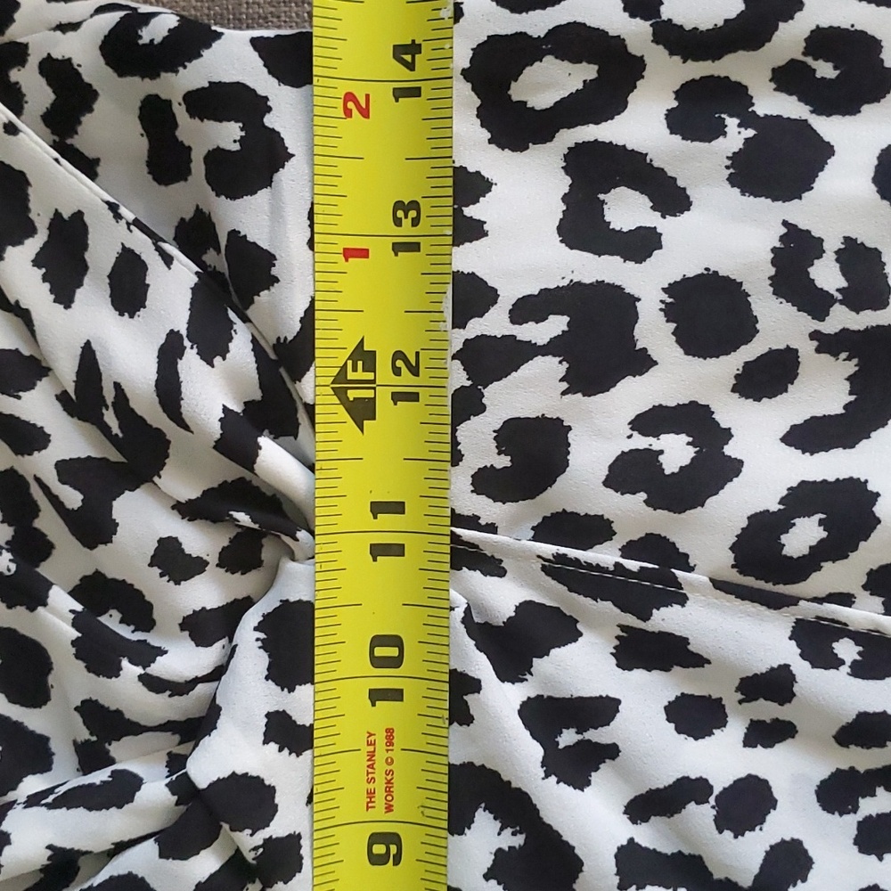 black white faux wrapped dress size s - Picture 8 of 11